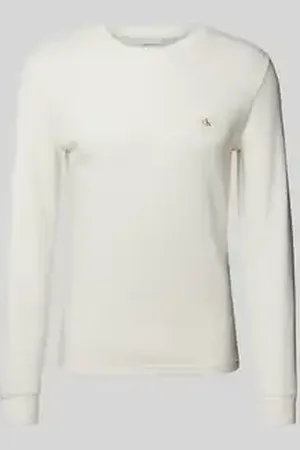 Calvin Klein Shirt met lange mouwen en labelstitching