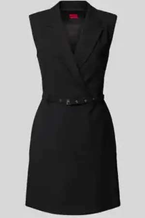HUGO BOSS Mini-jurk met viscose en reverskraag, model 