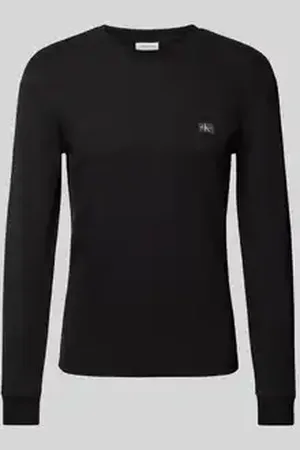 Calvin Klein Shirt met lange mouwen en labelstitching