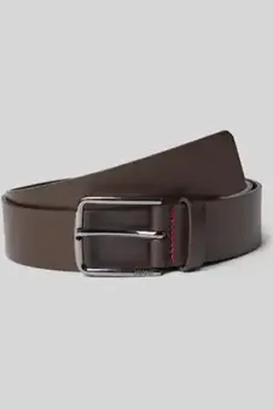 HUGO BOSS Leren riem met label in reliëf, model 