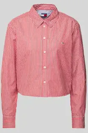 Tommy Hilfiger Korte overhemdblouse met logostitching, model 