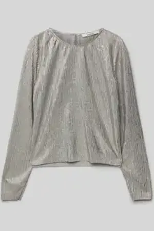 Garcia Shirt met lange mouwen en plissévouwen