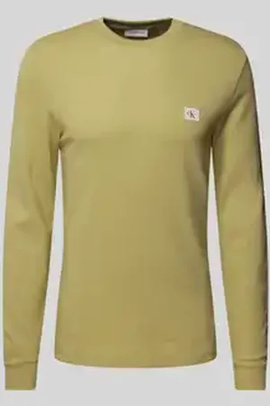 Calvin Klein Shirt met lange mouwen en labelstitching