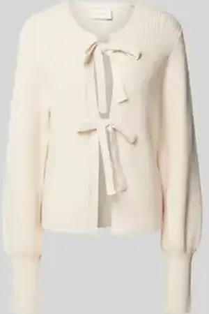 Neo Noir Comfort fit cardigan met wol en ballonmouwen, model 