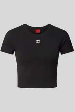 HUGO BOSS Kort T-shirt met labelstitching, model 