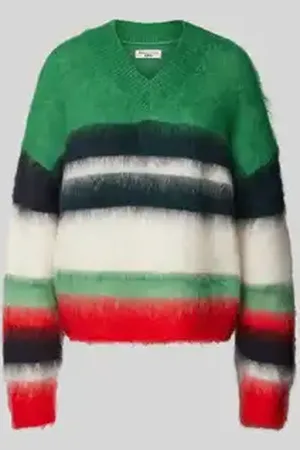 Marc O’ Polo Gebreide pullover met geribde V-hals