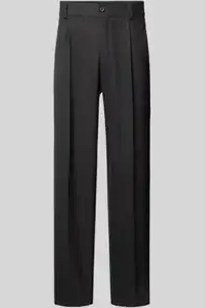 HUGO BOSS Straight leg bandplooibroek met riemlussen, model 