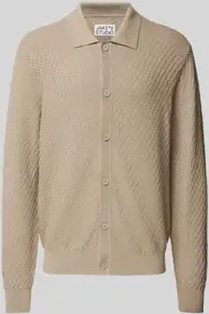 Jake*s Cardigan van viscose met structuurmotief