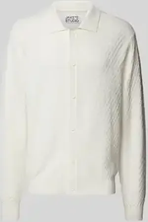 Jake*s Cardigan van viscose met structuurmotief