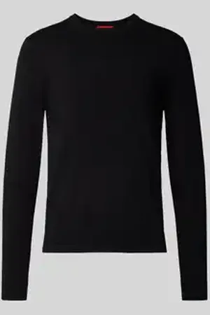 HUGO BOSS Gebreide pullover met ronde hals, model 