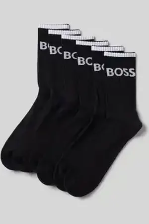 HUGO BOSS Sokken met labelstitching in een set van 6 paar