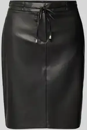TOM TAILOR Minirok in leerlook met tunnelkoord