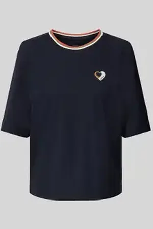 Marc Cain Relaxed fit T-shirt van viscose met labelpatch