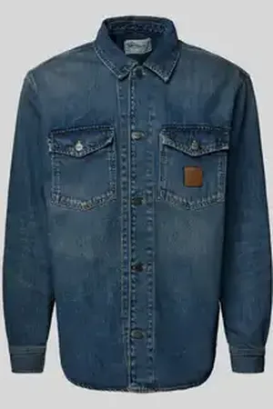 Carhartt Jeansjack met paspelzakken op de borst, model 