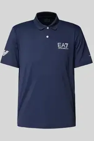 EA7 Slim fit poloshirt met labelprint