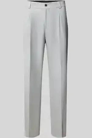 HUGO BOSS Straight leg bandplooibroek met riemlussen, model 