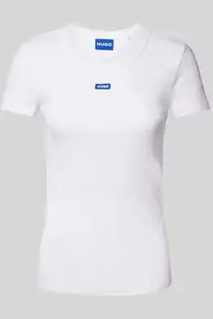 Hugo Blue T-shirt met labeldetail