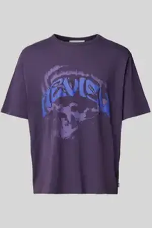 Review T-shirt met labelprint