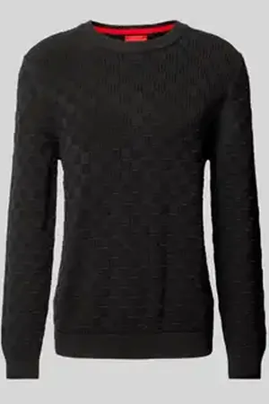 HUGO BOSS Gebreide pullover met ronde hals, model 