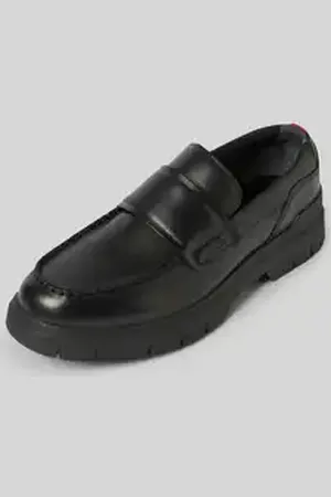 HUGO BOSS Leren loafers met labeldetail, model 