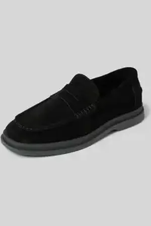 HUGO BOSS Leren loafers met labeldetails, model 