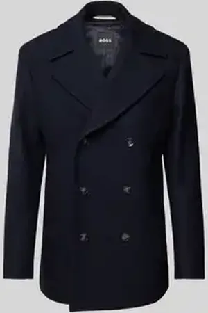 HUGO BOSS Lange jas met reverskraag, model 