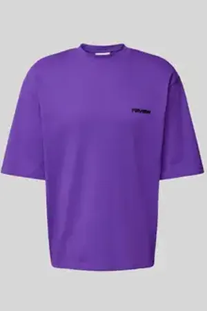 Review T-shirt met labelprint