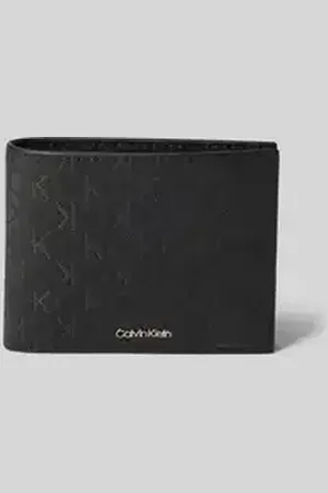 Calvin Klein Leren portemonnee met labelapplicatie, model 