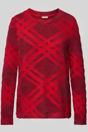 Street one Gebreide pullover met geribde ronde hals