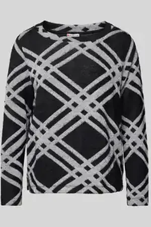 Street one Gebreide pullover met geribde ronde hals