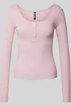 Pieces® Slim fit shirt met lange mouwen en katoen, model 