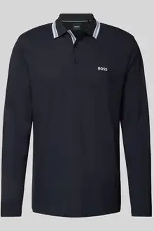 HUGO BOSS Regular fit poloshirt met labelstitching, model 