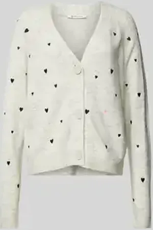 TOM TAILOR Comfort fit gebreid jack met geborduurd hart