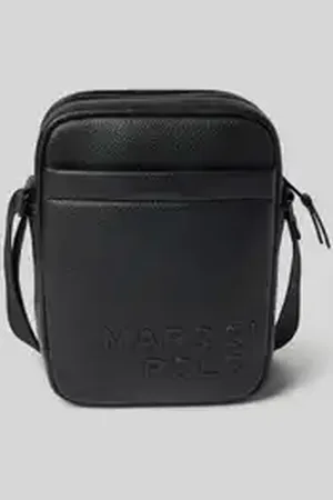Marc O’ Polo Schoudertas in leerlook met rubberen labelprint
