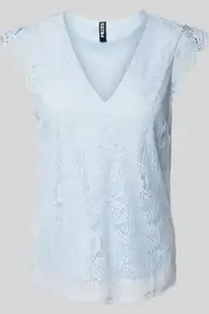Pieces® Regular fit top met kant, model 