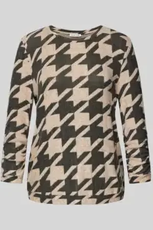 TOM TAILOR Regular fit shirt met 3/4-mouwen van viscosemix met all-over motief