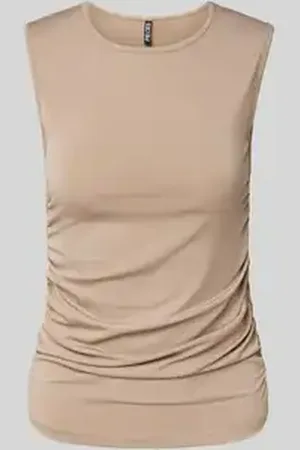 Pieces® Slim fit top met plooien opzij, model 