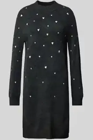 TOM TAILOR Regular fit gebreide jurk met geborduurde hartjes