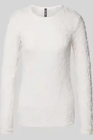 Pieces® Regular fit shirt met kanten look, model 