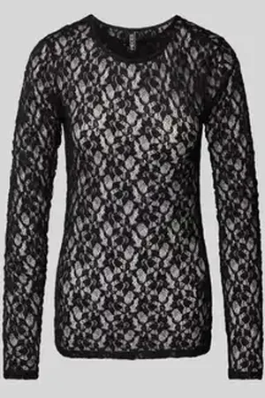 Pieces® Regular fit shirt met kanten look, model 
