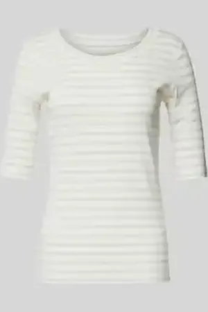 Marc Cain T-shirt met geribde ronde hals