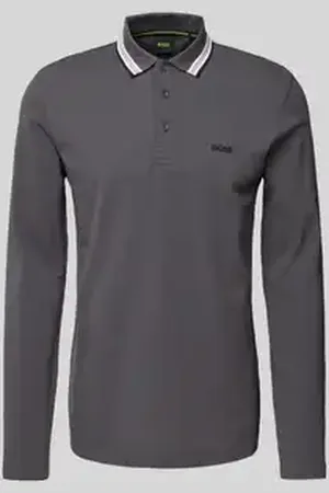 HUGO BOSS Regular fit poloshirt met labelstitching, model 