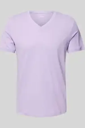 QS by s.Oliver Regular fit T-shirt van puur katoen met V-hals