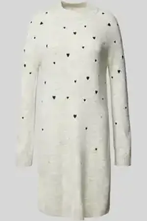 TOM TAILOR Regular fit gebreide jurk met geborduurde hartjes
