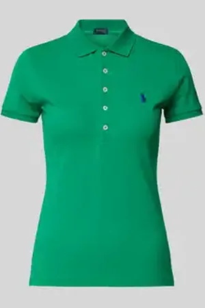 Ralph Lauren Poloshirt van puur katoen met labelstitching, model 