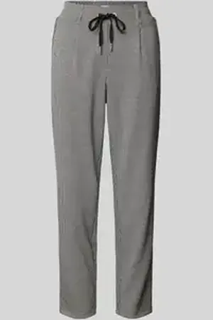 TOM TAILOR Regular fit stoffen broek met pied-de-poule-motief en tunnelkoord