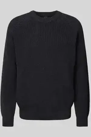 HUGO BOSS Gebreide pullover met extra brede schouders, model 