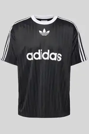 adidas T-shirt met geribde ronde hals