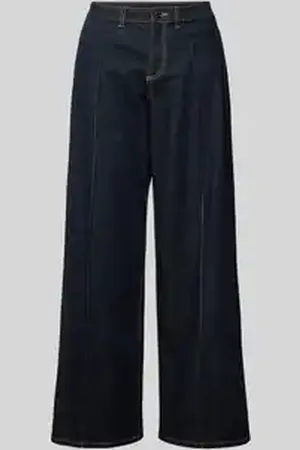 Comma, Wide leg jeans met contrastnaden