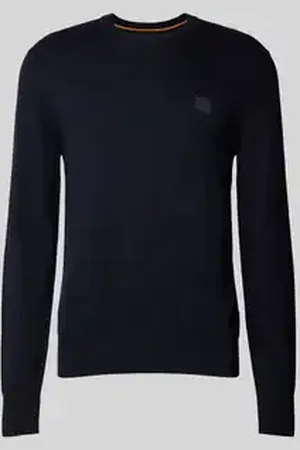 HUGO BOSS Gebreide pullover met ronde hals, model 